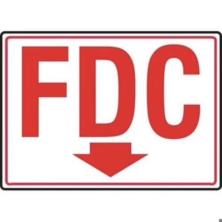 Accuform FDC (Red On White With Arrow), Engineer Grade Reflective Aluminum, 10 in x 14 in MEXG544RL